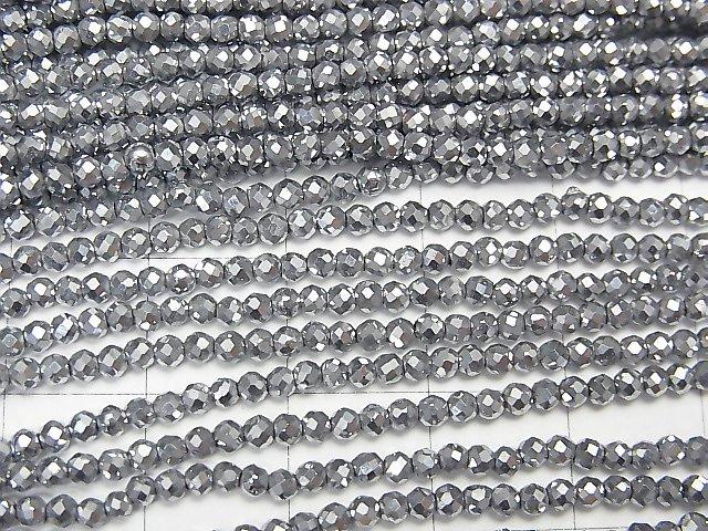 [Video] Hematite Faceted Round 2mm Silver Coating 1strand beads (aprx.15inch / 37cm)