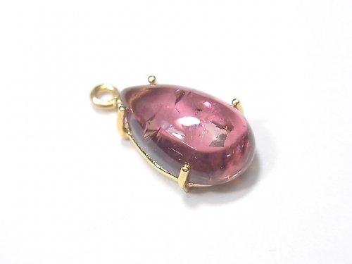 [Video] [One of a kind] High Quality Pink Tourmaline AAA Bezel Setting 18KGP 1pc NO.37