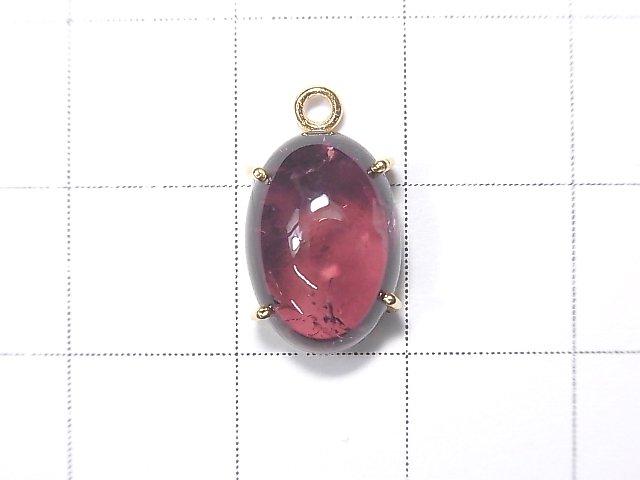 [Video] [One of a kind] High Quality Pink Tourmaline AAA Bezel Setting 18KGP 1pc NO.40