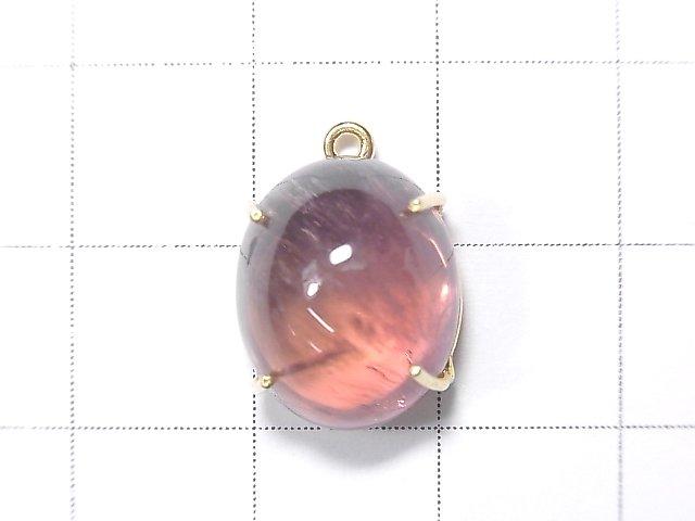 [Video] [One of a kind] High Quality Pink Tourmaline AAA Bezel Setting 18KGP 1pc NO.45