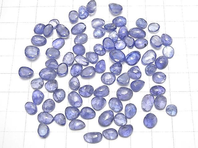 [Video] High Quality Tanzanite AAA- Undrilled Freeform Single Sided Rose Cut 5pcs