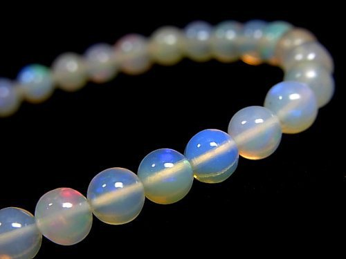 [Video] [One of a kind] Ethiopia Opal AAA- Round 5.5mm Bracelet NO.206