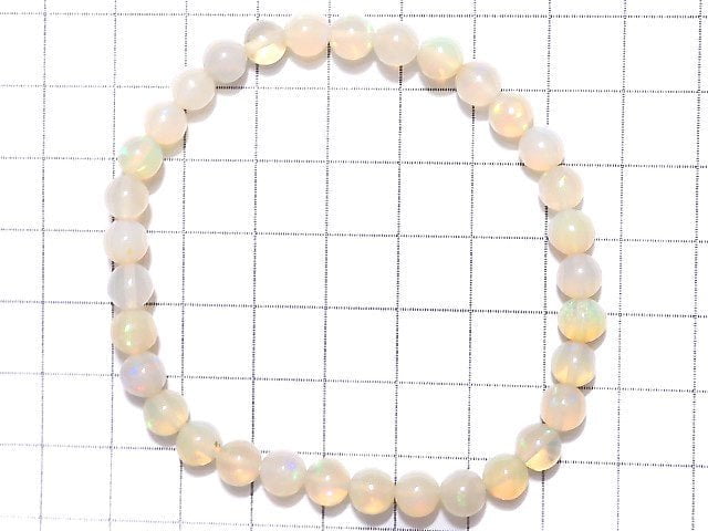 [Video] [One of a kind] Ethiopia Opal AAA- Round 5.5mm Bracelet NO.209