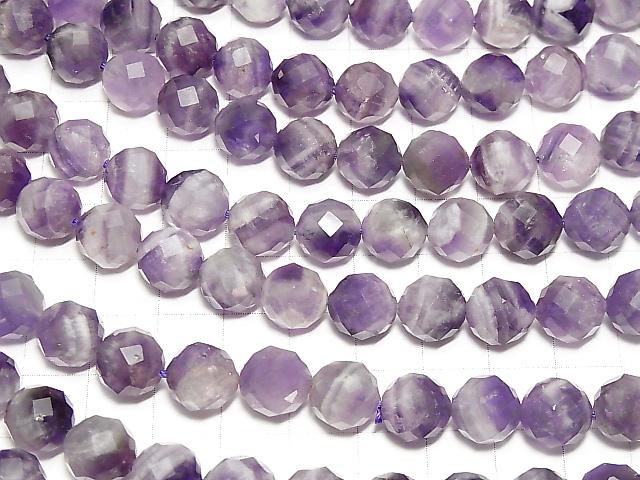 [Video] High Quality! Stripe Amethyst 64Faceted Round 10mm half or 1strand beads (aprx.15inch / 36cm)