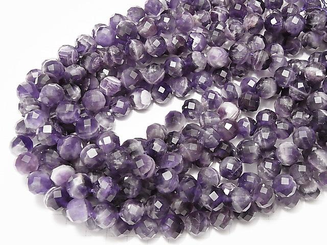 [Video] High Quality! Stripe Amethyst 64Faceted Round 12mm half or 1strand beads (aprx.14inch / 35cm)