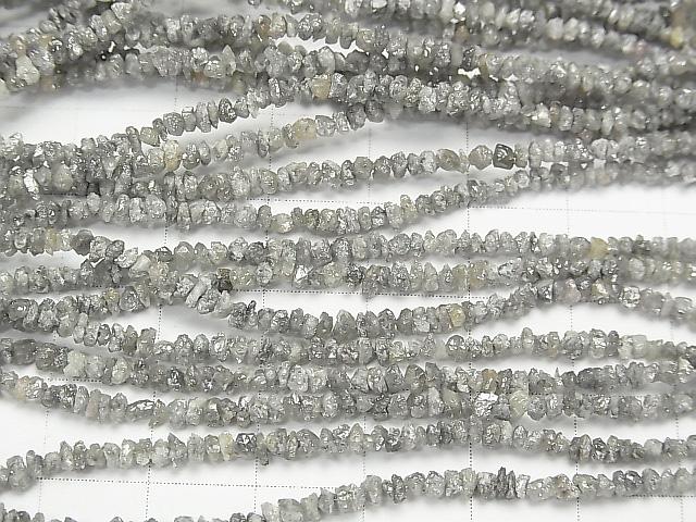 [Video] Gray Diamond Chips half or 1strand beads (aprx.19inch / 46cm)