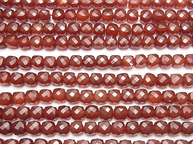 [Video] High Quality! Red Agate AAA Cube Shape 8x8x8mm half or 1strand beads (aprx.15inch / 37cm)