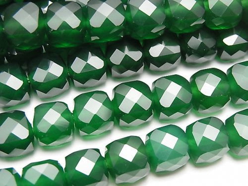[Video] High Quality! Green Onyx AAA Cube Shape 8.5x8.5x8.5mm half or 1strand beads (aprx.15inch/36cm)