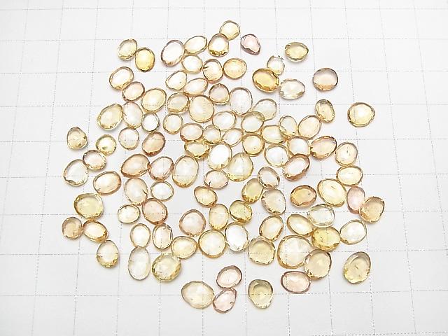 [Video] High Quality Imperial Topaz AAA- Undrilled Freeform Single Sided Rose Cut 5pcs