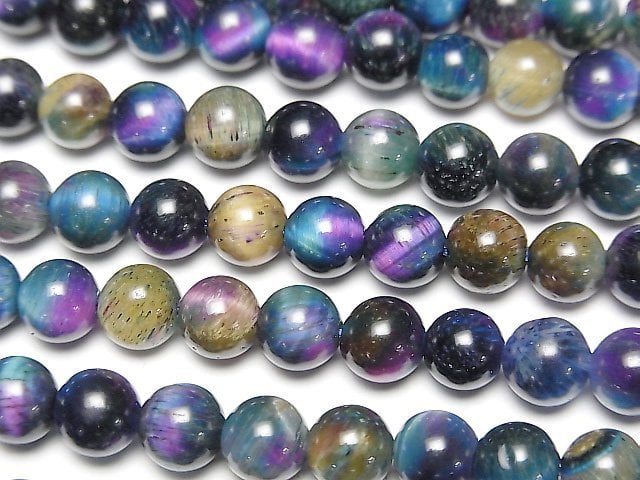 Mixed Color Tiger's Eye AAA- Round 6mm 1strand beads (aprx.15inch / 36cm)
