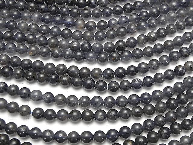 [Video] Iolite AA Round 6mm half or 1strand beads (aprx.15inch / 36cm)