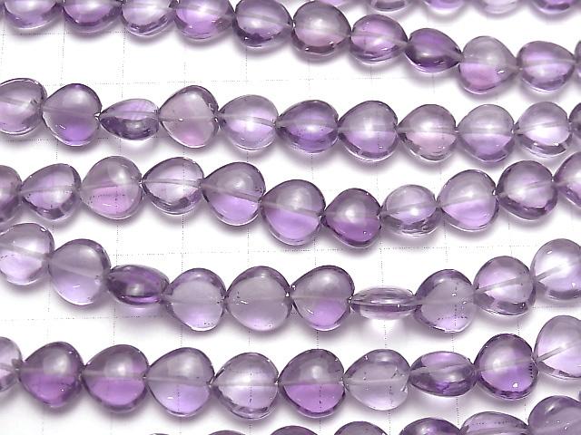 [Video] High Quality Amethyst AAA Vertical Hole Heart 10x10mm half or 1strand beads (aprx.6inch / 15cm)