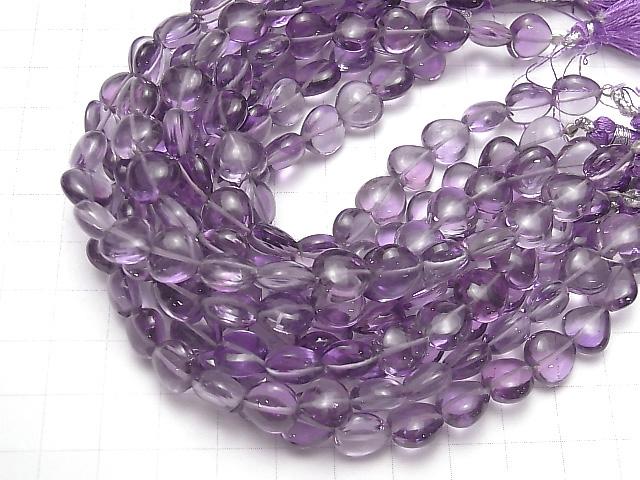 [Video] High Quality Amethyst AAA Vertical Hole Heart 10x10mm half or 1strand beads (aprx.6inch / 15cm)