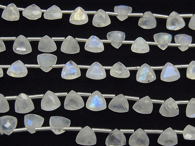 [Video] High Quality Rainbow Moonstone AA++ Triangle Faceted 6x6mm 1strand (18pcs)