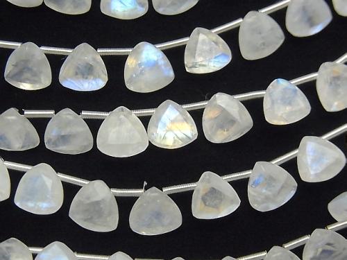 [Video] High Quality Rainbow Moonstone AA++ Triangle Faceted 8x8mm half or 1strand (18pcs)
