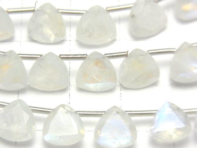 [Video] High Quality Rainbow Moonstone AA++ Triangle Faceted 8x8mm half or 1strand (18pcs)