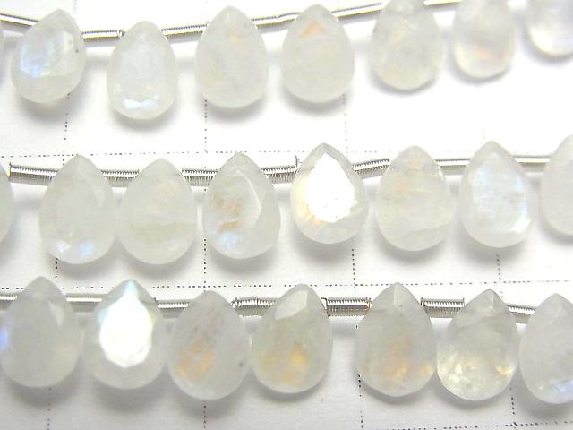 [Video] High Quality Rainbow Moonstone AA++ Pear shape Faceted 7x5mm half or 1strand (26pcs)