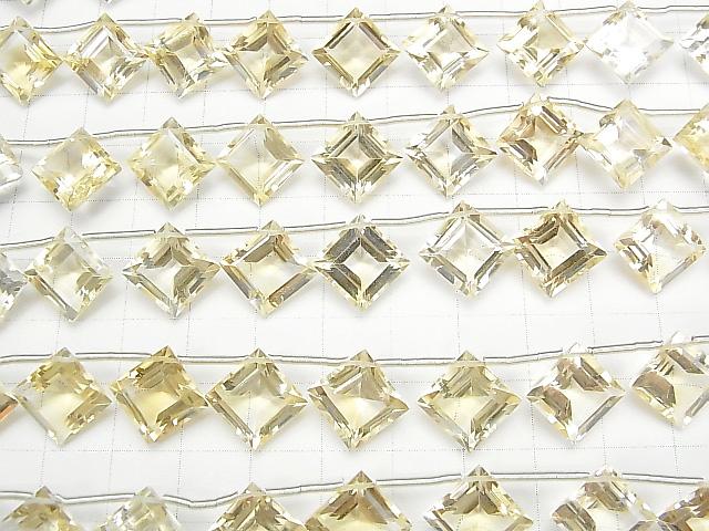 [Video] High Quality Citrine AAA Diamond Faceted 14x14mm half or 1strand (8pcs)