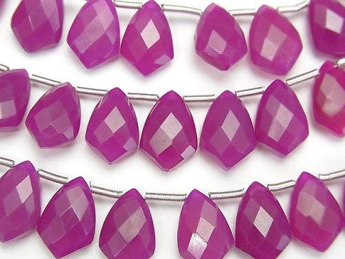 [Video] Fuchsia Pink Chalcedony AAA Deformation Faceted Marquise 12x8mm half or 1strand (18pcs)