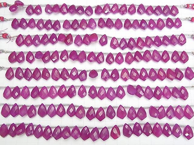 [Video] Fuchsia Pink Chalcedony AAA Deformation Faceted Marquise 12x8mm half or 1strand (18pcs)