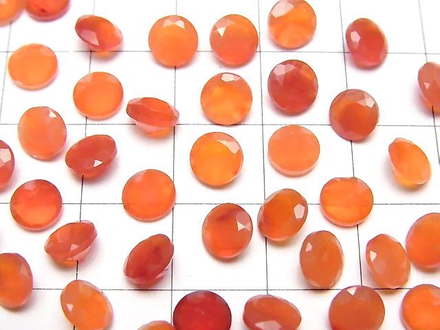 [Video]High Quality Carnelian AAA Loose stone Round Faceted 6x6mm 5pcs