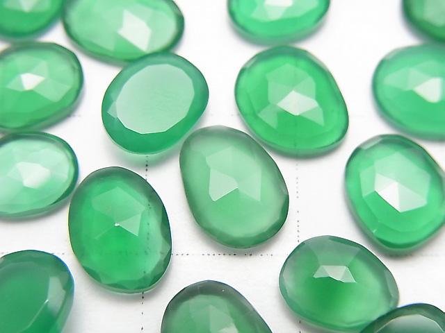 [Video] High Quality Green Onyx AAA Undrilled Freeform Single Sided Rose Cut 5pcs
