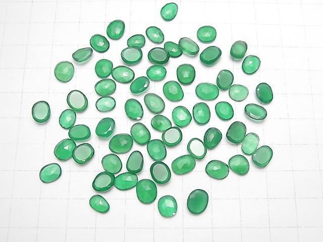 [Video] High Quality Green Onyx AAA Undrilled Freeform Single Sided Rose Cut 5pcs