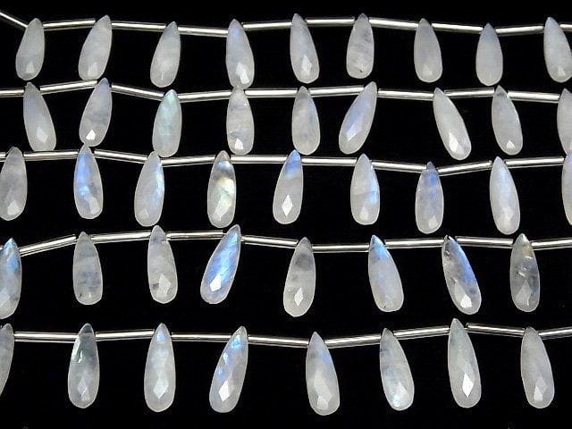 [Video]High Quality Rainbow Moonstone AA++ Pear shape Faceted Briolette 20x6mm half or 1strand (8pcs )