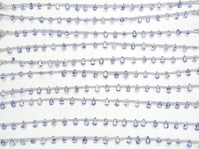 [Video] High Quality Tanzanite AAA Pear shape Faceted 5x3mm 1strand (18pcs)