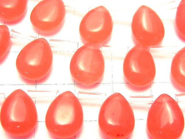 Pink orange color Jade Pear shape 12x9mm half or 1strand beads (aprx.15inch/38cm)