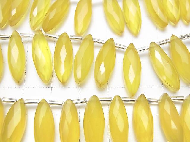 [Video] Yellow Chalcedony AAA Faceted Marquise half or 1strand (12pcs)