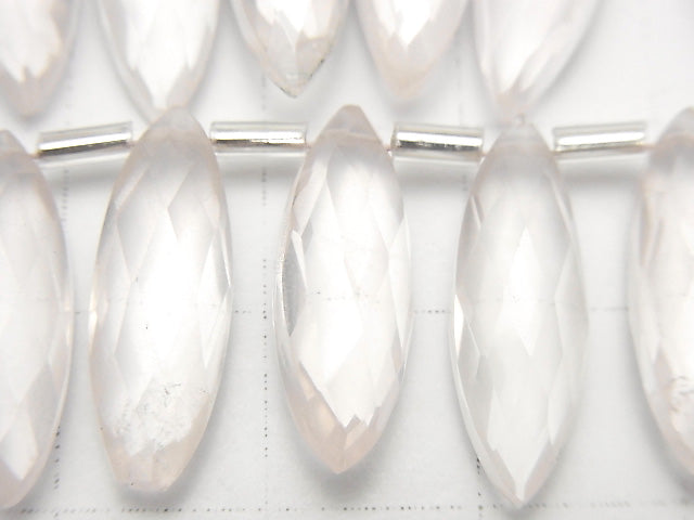 [Video] High Quality Rose Quartz AA++ Faceted Marquise 1strand (12pcs)