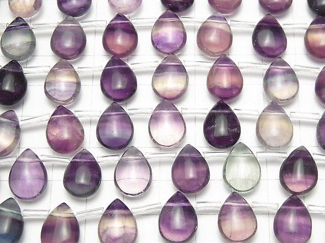 [Video] Multicolor Fluorite AAA- Pear shape (Smooth) 14x10mm 1strand beads (aprx.7inch / 18cm)