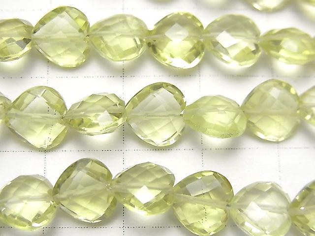 [Video] High Quality Lemon Quartz AAA Vertical Hole Heart cut 8x8mm half or 1strand beads (aprx.6inch / 16cm)