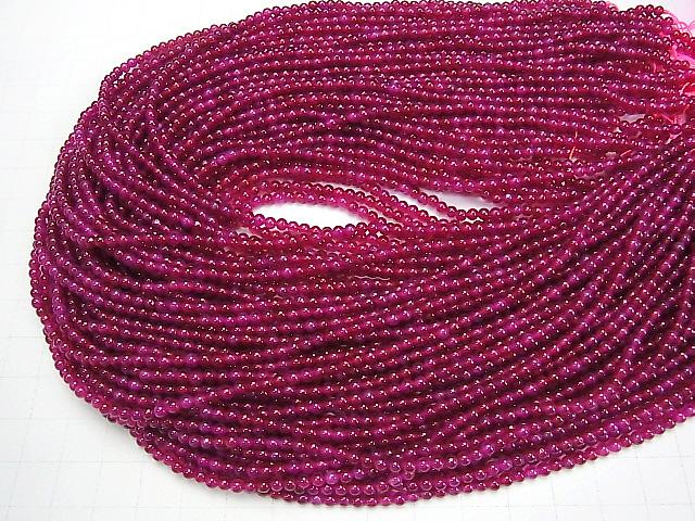 [Video] Lab created Star Ruby AAA Round 3mm 1strand beads (aprx.15inch / 37cm)