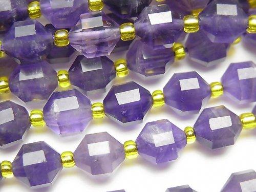 [Video] Amethyst AA+ Double Point Faceted Tube 8x7mm 1strand beads (aprx.15inch / 36cm)