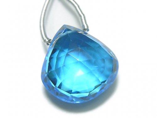 [Video] [One of a kind] High Quality Swiss Blue Topaz AAAA Chestnut Faceted Briolette 1pc NO.96