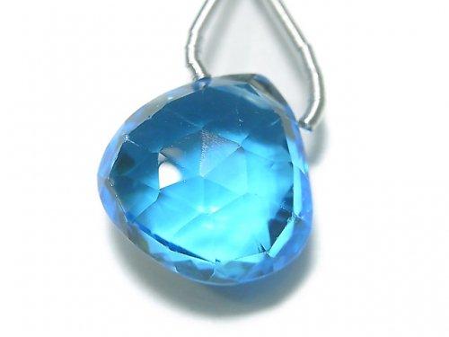 [Video] [One of a kind] High Quality Swiss Blue Topaz AAAA Chestnut Faceted Briolette 1pc NO.97