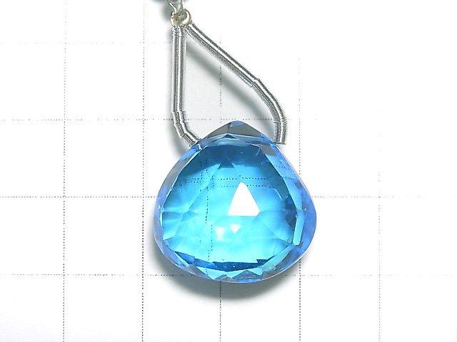[Video] [One of a kind] High Quality Swiss Blue Topaz AAAA Chestnut Faceted Briolette 1pc NO.97