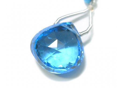 [Video] [One of a kind] High Quality Swiss Blue Topaz AAAA Chestnut Faceted Briolette 1pc NO.98