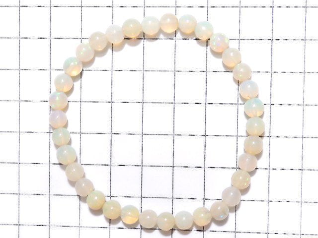 [Video] [One of a kind] Ethiopia Opal AAA- Round 5.5mm Bracelet NO.228