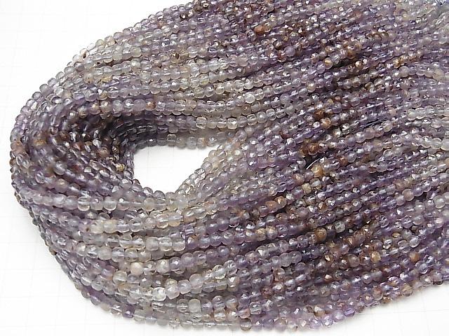 [Video] High Quality! Garden Amethyst AAA- Cube Shape 4x4mm 1strand beads (aprx.15inch / 37cm)
