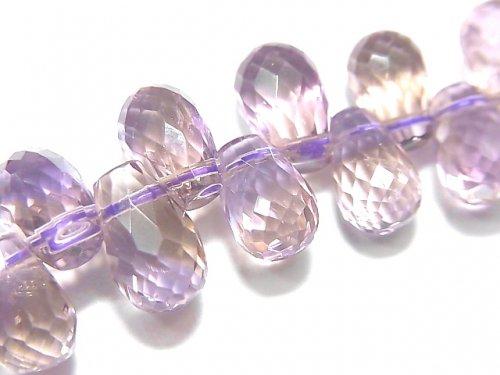[Video] [One of a kind] High Quality Ametrine AAA Drop Faceted Briolette Bracelet NO.74