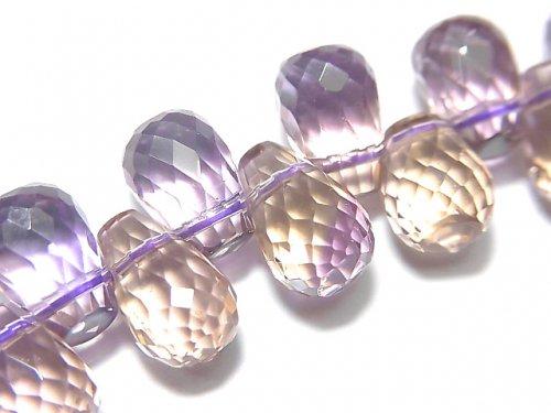 [Video] [One of a kind] High Quality Ametrine AAA Drop Faceted Briolette Bracelet NO.76