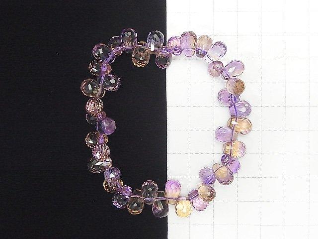 [Video] [One of a kind] High Quality Ametrine AAA Drop Faceted Briolette Bracelet NO.76