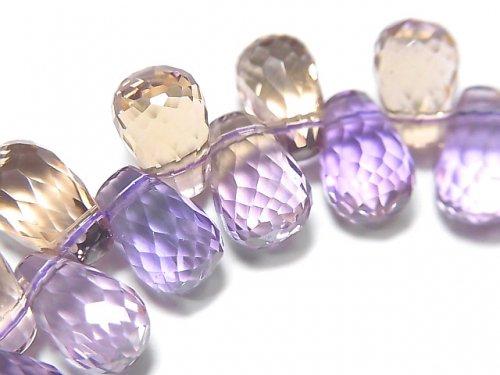 [Video] [One of a kind] High Quality Ametrine AAA Drop Faceted Briolette Bracelet NO.77