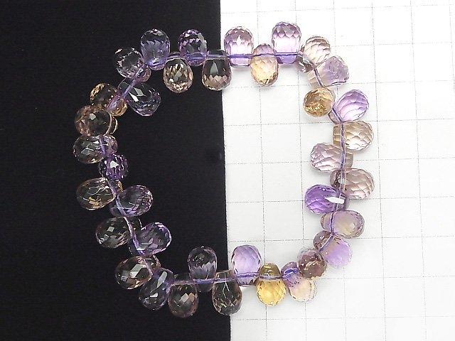 [Video] [One of a kind] High Quality Ametrine AAA Drop Faceted Briolette Bracelet NO.79