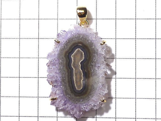 [Video] [One of a kind] Flower Amethyst Pendant 18KGP NO.155