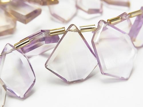 [Video] High Quality Ametrine AAA Rough Slice Faceted 1strand beads (aprx.7inch / 18cm)