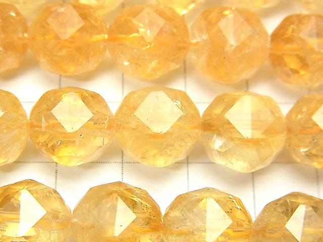 [Video] High Quality! Citrine AA++ Star Faceted Round 12mm 1/4 or 1strand beads (aprx.15inch / 37cm)